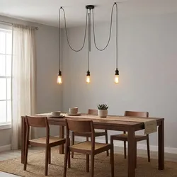 Hängeleuchte schwarz Metall Hängelampe Esstisch Retro 3 Flammige Pendelleuchte, locker hängende Fassungen, 3x E27, DxH 200x100 cm