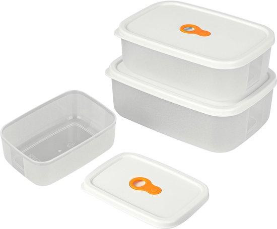 Unyqoos 3-delige set luchtdichte vershoudcontainers, 300/700/1000 ml, transparant