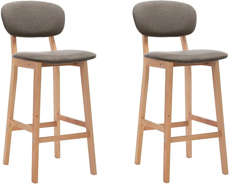 vidaxl Taburetes de cocina 2 unidades tela gris taupe