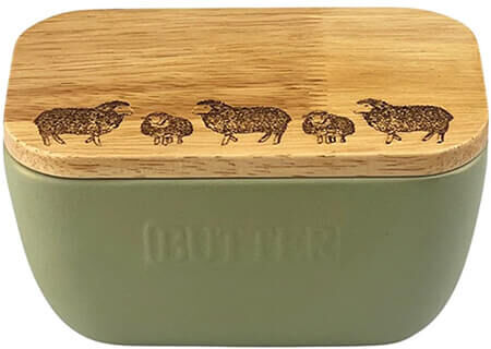 Selbrae House Just Slate Company Sheep Sage Green Butter Dish