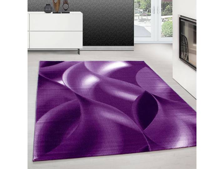 Teppium Tapis de Salon à motif abstrait moderne Violet Tapis 200x290 cm - Poil Court Moelleux et Tendance