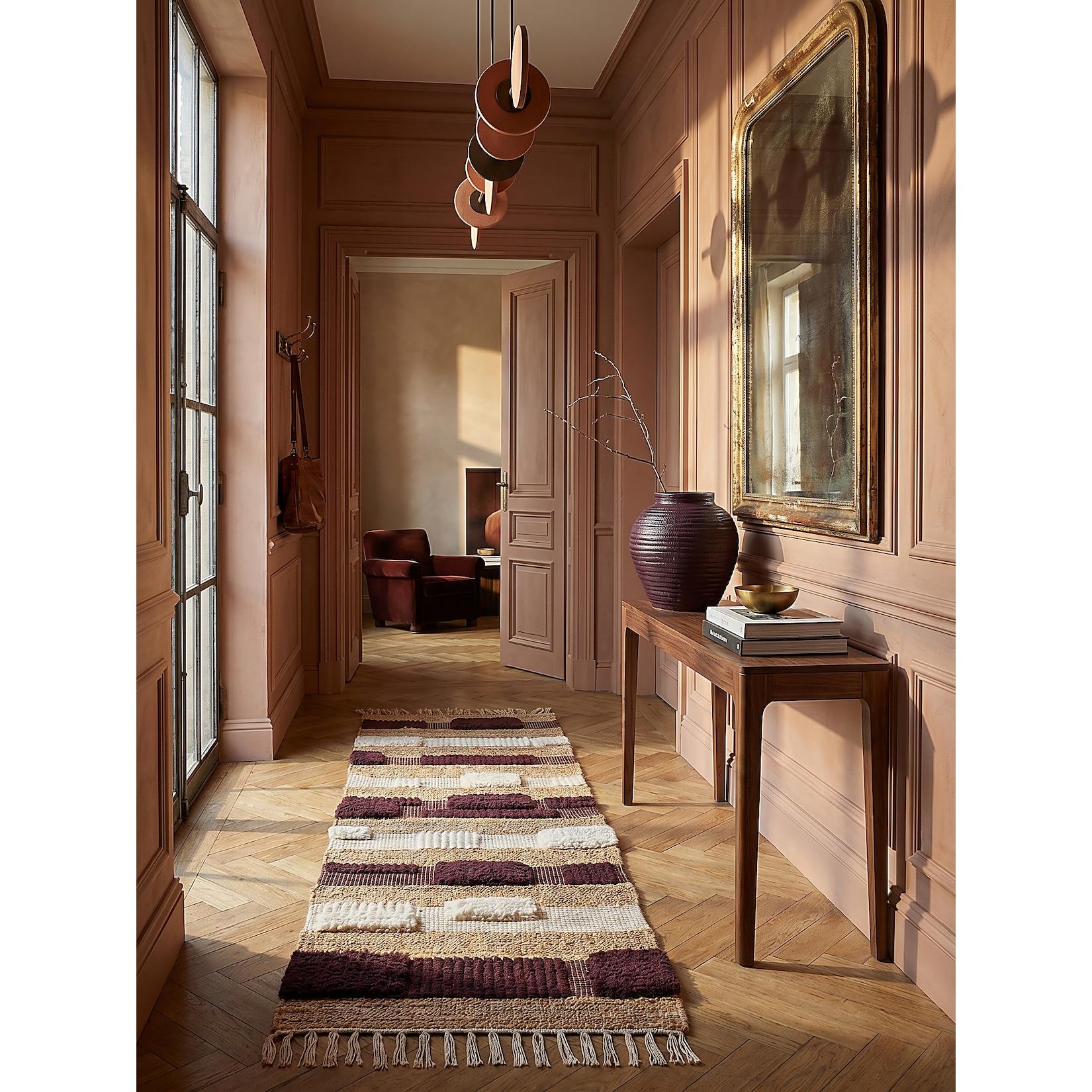 Läufer gestreift Natur-Lila 60 x 230 cm - WHARFE Kadima Design