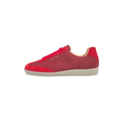 Sneaker HENRY STEVENS "Travis TIS Herrensneaker", Herren, Gr. 42, rot, Leder und Textil, Schuhe Sneaker, Halbschuh Leder handgefertigt, sportlicher Freizeitschuh Herren