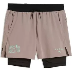 Puma Herren Freizeit / Mode Sommer GJ Shorts Shorts He/Uni M PUMA x HYROX 2in1 PWRMODE SHORT, Größe XL in beige beige