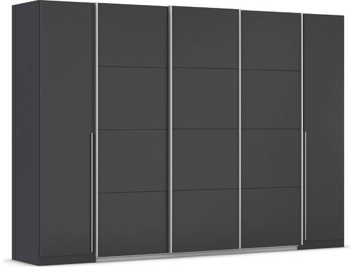 Schwebetürenschrank, 301x210 cm, Holzwerkstoff, Graumetallic, Durchdachte Innenausstattung, Modern, Rauch