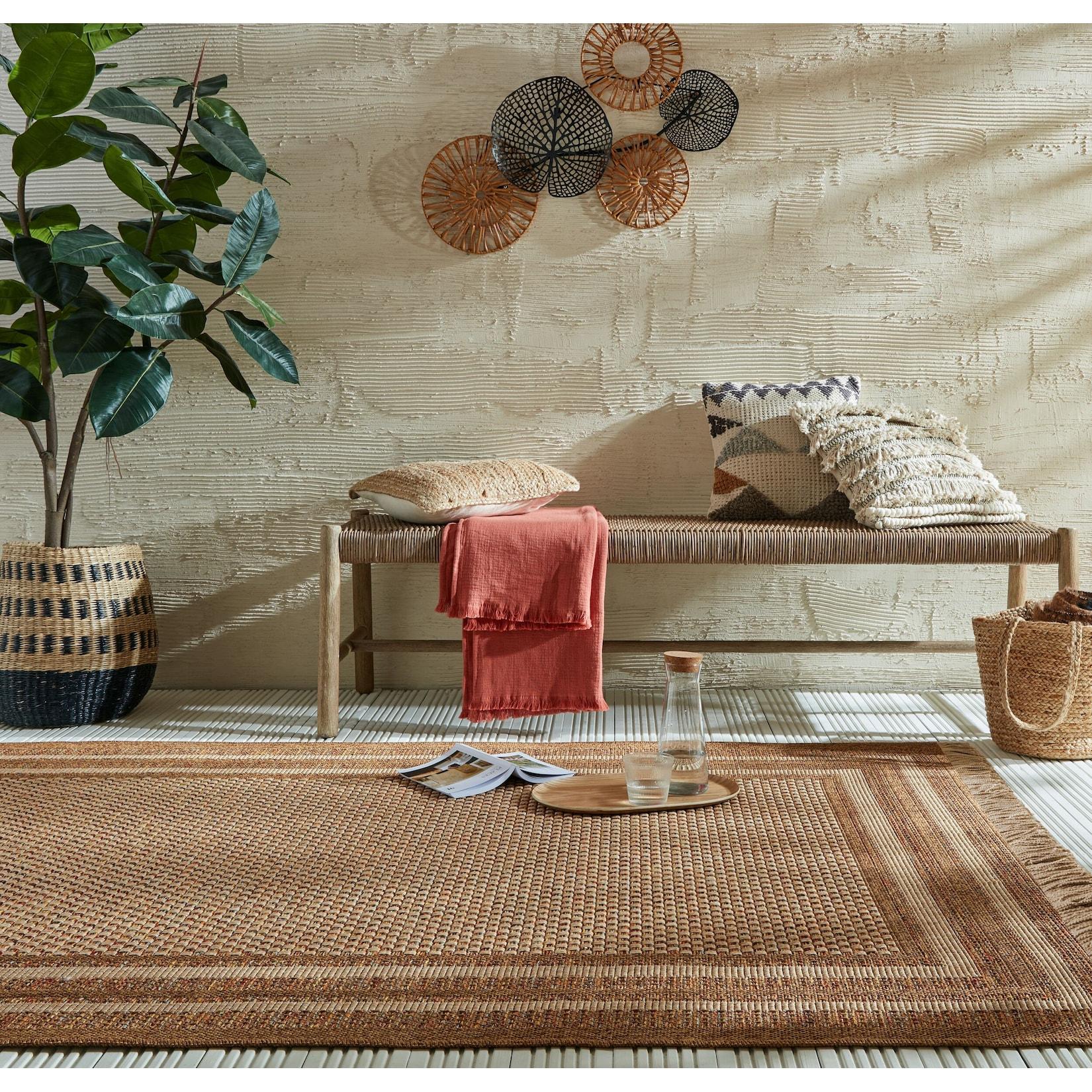 Outdoor-Teppich gestreift Ocker 120 x 170 cm - CLYST Kadima Design
