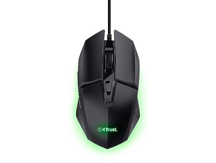 Trust Gaming GXT 109 Felox Gaming Muis met 6 Programmeerbare Knoppen, Ledverlichting, Geïntegreerde Software, 200-6400 DPI, 150 cm USB Kabel, Wired Gaming Mouse voor PC/Laptop - Zwart