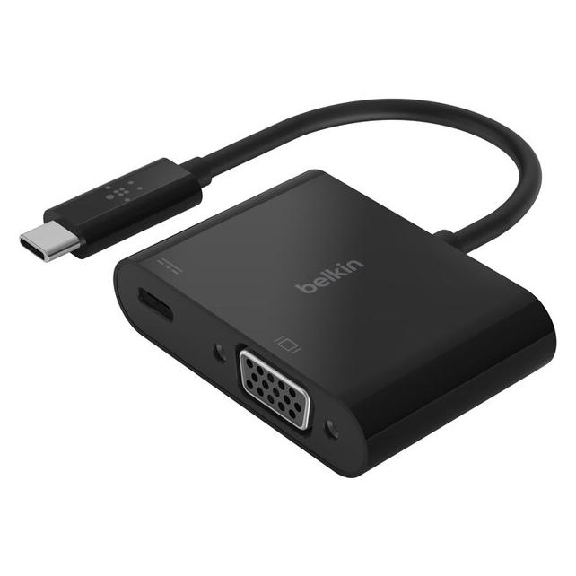 Belkin USB-C to VGA + Charge Adapter (USB-C, 2 Ports) (AVC001BTBK)