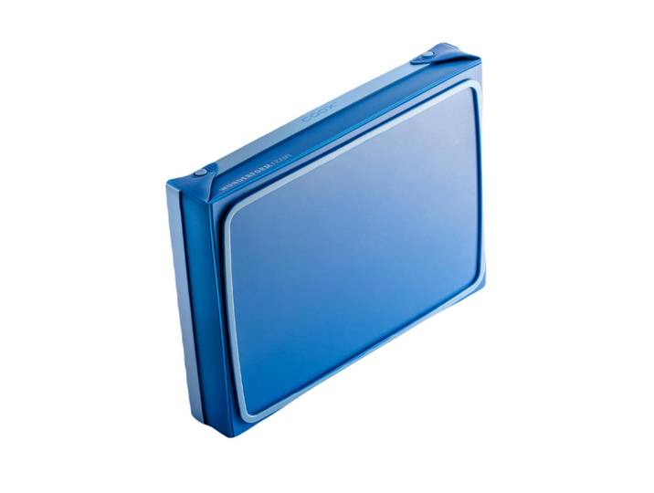 Backform COOX eckig Frame LQ 34.5 cm x 25 , blau (dunkelblau), B:25cm L:34,5cm, Silikon, Küchenformen, Backform