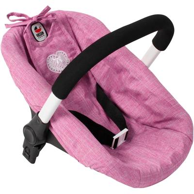 Puppen Autositz CHIC2000 "mit Adapter", pink (jeans pink), Puppenausstattungen, KinderB:30cm H:35cm T:30cm, Kunststoff, Polyester, Stahl, passend für Puppenwagen Mika, Nele, Jara, Linus und Linus Duo, B:30cm H:35cm T:30cm