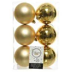 Christmas Decorations Weihnachtskugeln 8cm Kunststoff Christbaumkugeln Plastik bruchsicher gold