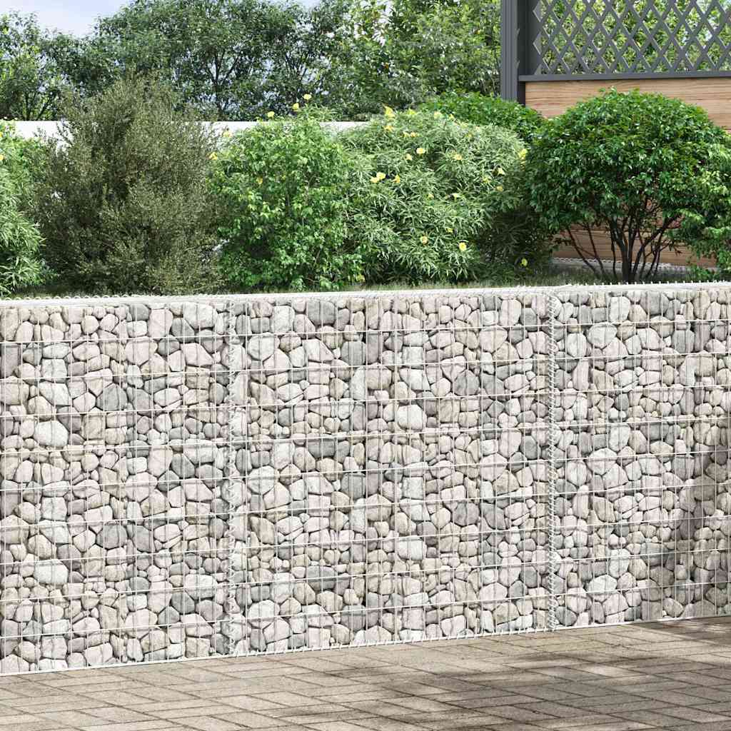 vidaXL Arriate de gaviones de trapecio acero galvanizado 150x20x100 cm Plateado