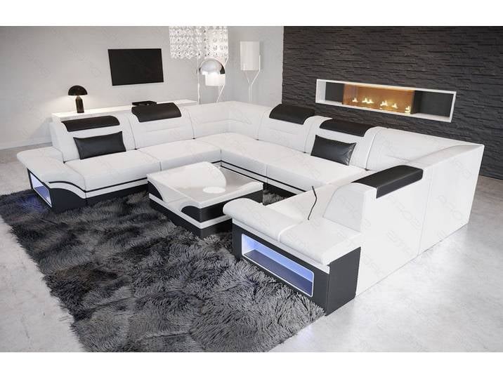 Mini Sofa Brianza U-Form aus Leder