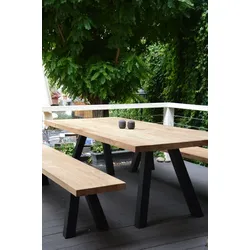 Outdoor Tisch Bradford natur schwarz 75x240x100