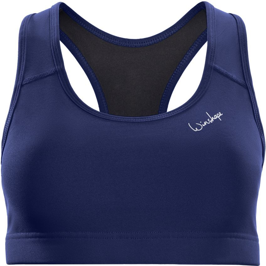 Sport-Bustier WINSHAPE "Functional Comfort Sport-BH SB102C", Damen, Gr. XS, Normalgrössen, blau (dunkelblau), 85% Polyester, 15% Elasthan, BHs Sport-Bustier, mit herausnehmbaren Pads dunkelblau XS, Normalgrössen