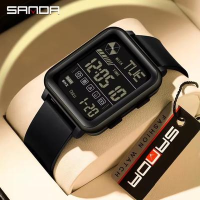 DynamicDeals Waterproof Mens Sports Watch, Luxury LED Digital Stopwatch, Large Dial Night Light Date Week Display b