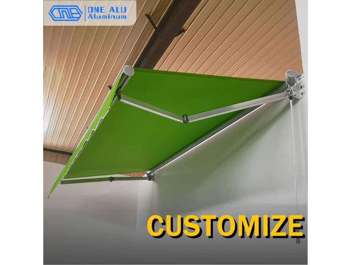 Auvent rétractable en aluminium robuste pour extérieur, patio, abri de voiture, protection solaire, usage commercial, résistant aux intempéries, durable, personnalisable