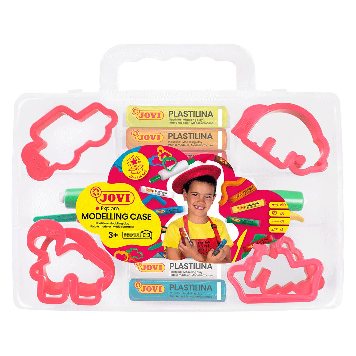 Jovi Plastilin mit Zubehör + Formen + Werkzeuge Koffer (42053645)