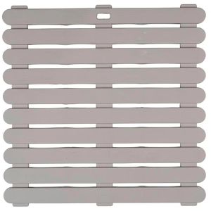 Wenko Duschmatte Duschrost Indoor & Outdoor, 55 x 55 cm, Kunststoff, rutschfest, taupe