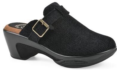 Women's Vias Slip-on Clog by White Mountain in Black Fabric (Size 8 M)