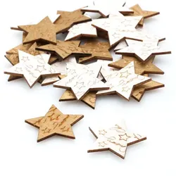 Streuteile "Sterne", gold-creme, 3,5 cm, 24 Stück
