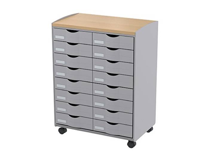 Paperflow DT162N.02.23 Desserte mobile à tiroirs en polystyrène Gris