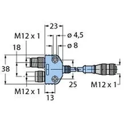 Turck Zweifachverteiler VB2RKC5720.3MFKMFSM