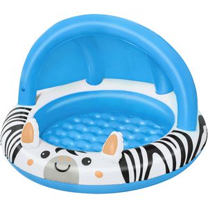 Bestway Planschbecken Safari Sun 52559, mit Sonnenschutzdach, ab 2 Jahren, mit Luftring, bis 26 Liter, Ø 97 x 66 cm
