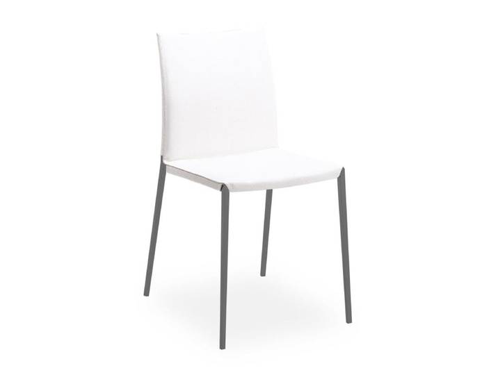 ZANOTTA chaise LIA 2086 (Peau de vache Cat. 95 - Structure en aluminium peint graphite)