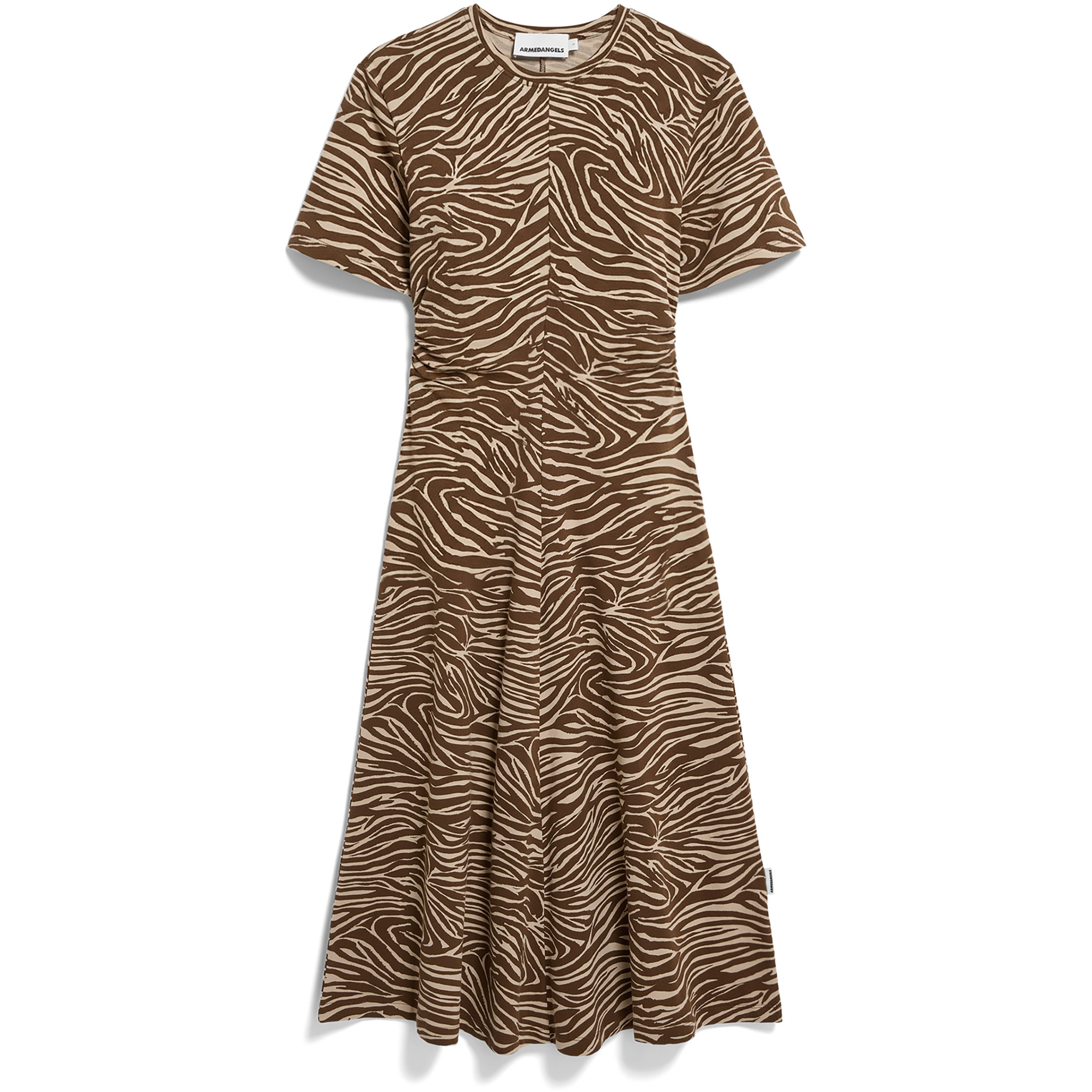 Armedangels Zebra Print Jersey Midi Kleid Damen Kleider braun Größe M Lifestyle Hautfreundlich