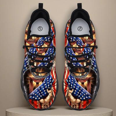 LightInthebox United States 250th Anniversary Men's Patriotic American Flag Sneakers, Bold Graphic Design, Lightweight, Comfortable, Independence Day Celebration Footwear
