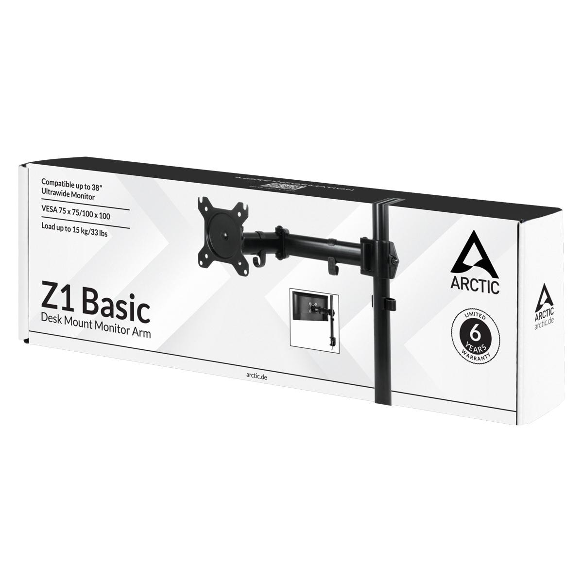 ARCTIC Z1 Basic Monitorarm Monitore bis zu 38 Zoll Tischbefestigung