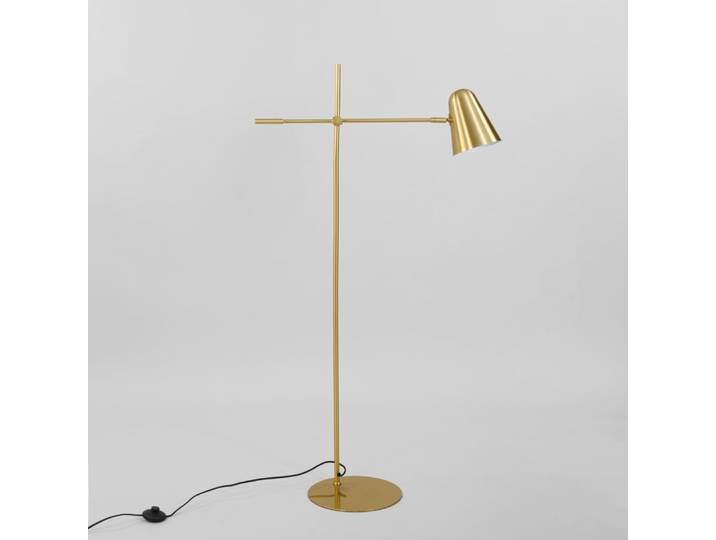 Lampadaire en acier doré, H144 cm