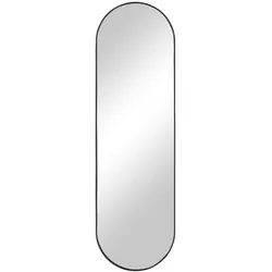Wandspiegel   , schwarz , Kunststoff,Glas , Maße (cm): B: 101 H: 3
