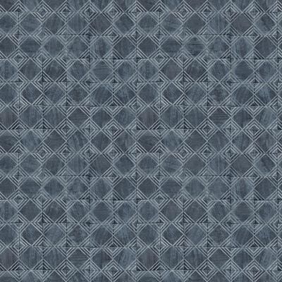 Chesapeake Button Block Navy Geometric Wallpaper