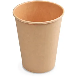 VEPATIM 50x Heiß- und Kaltgetränkebecher Pappbecher braun 350ml 420ml 'L' O 90mm