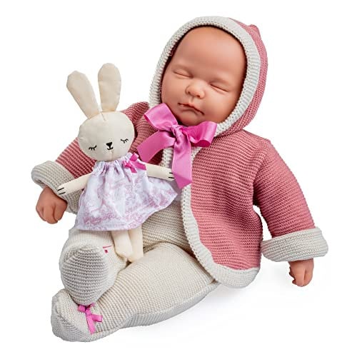 JC Toys La Baby Vintage pop, beige en roze, 43 cm