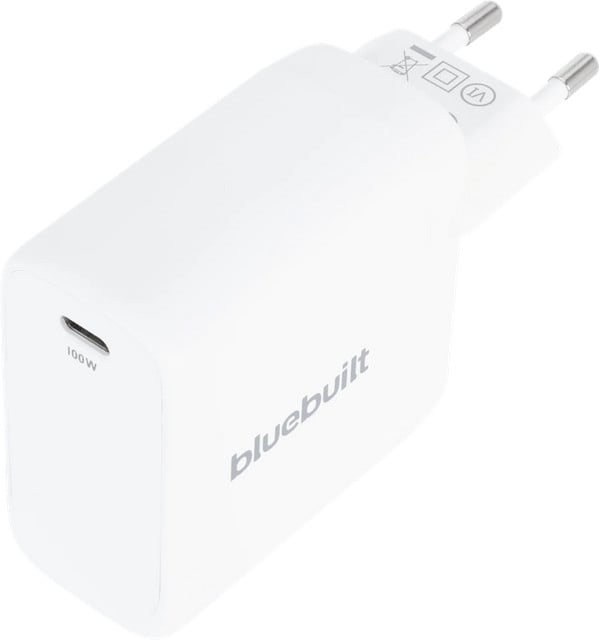 BlueBuilt 100W GaN USB-C Oplader Wit