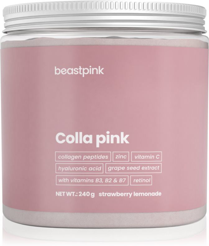 BeastPink Colla Pink Pulver zur Herstellung von Getränken mit Kollagen Geschmack Strawberry Lemonade 240 g