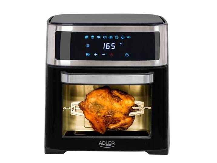 Adler AD 6309 Mini Oven 13 L, 2500 W, Heißluftfritteuse mit LCD-Anzeige, Minibackofen mit 8 Programmen, Backofen für fettfreie Zubereitung 8 in 1