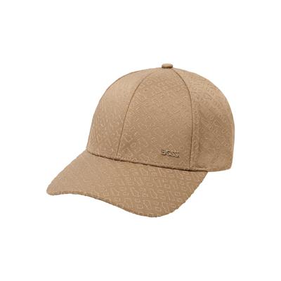 Baseball Cap BOSS "Ari-M-E", Damen, beige (braun overflow 915), Twill, Materialmix, unifarben, Caps, mit Allover-Stickerei