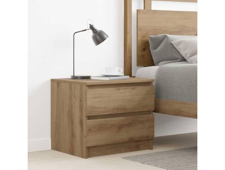 HEFZGDB Nachttisch Artisan-Eiche 50x40x43,5 cm Holzwerkstoff Industrie-Stil Beistelltisch mit Stauraum feuchtigkeitsbeständig langlebig multifunktional