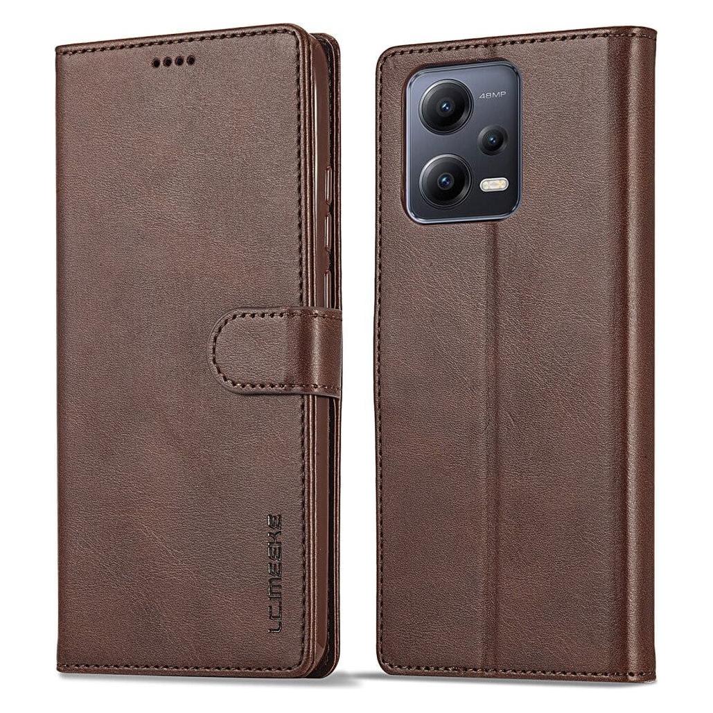 LC.Imeeke Xiaomi Poco X5 Pro - Leder Etui Hülle dunkelbraun (Xiaomi Poco X5 Pro) (660129220D)