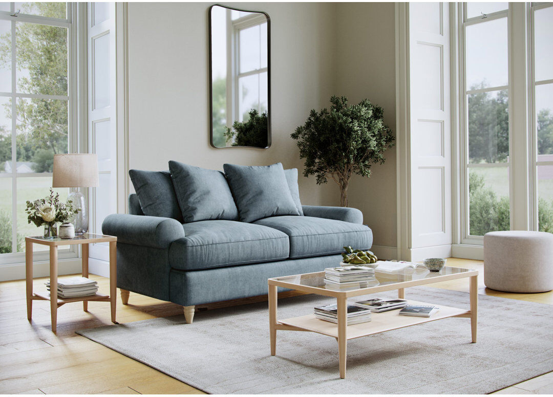Rosalind Wheeler Eluster 2 Seater Sofa Blue 95cm H X 156cm W X 99cm D