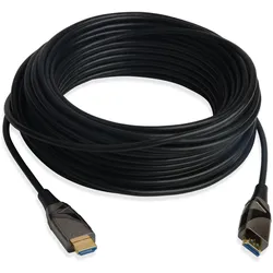 Techly HDMI AOC Glasfaser Kabel (70 m), Videokabel, Silber, Schwarz