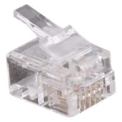 Exertis Connect Modularstecker für Flachkabel ungeschirmt 6P4C RJ11 VE 10 (920430)