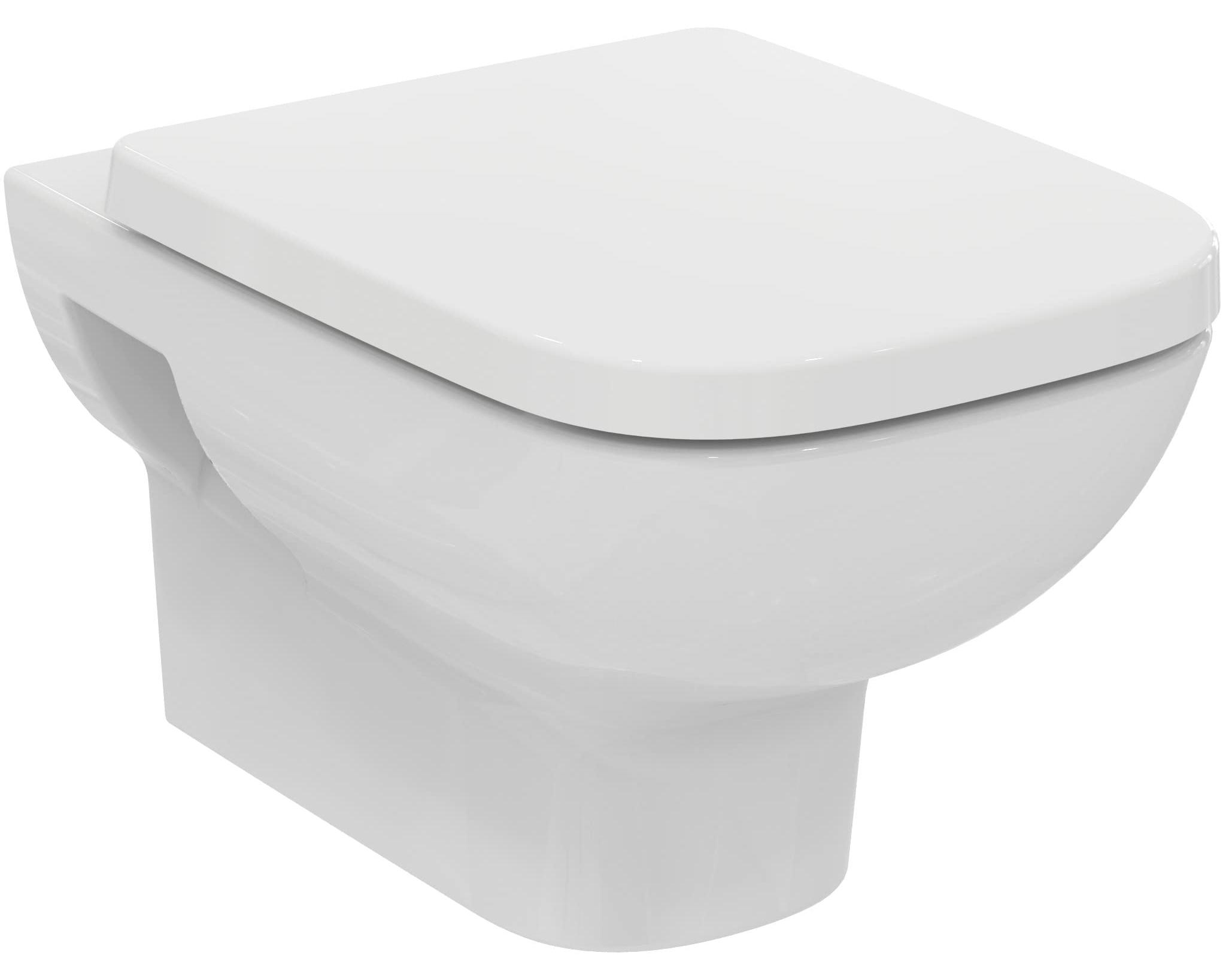 WC-Paket i.life A, wandspoeltoilet, ohne Spülrand, Softclose, weiß