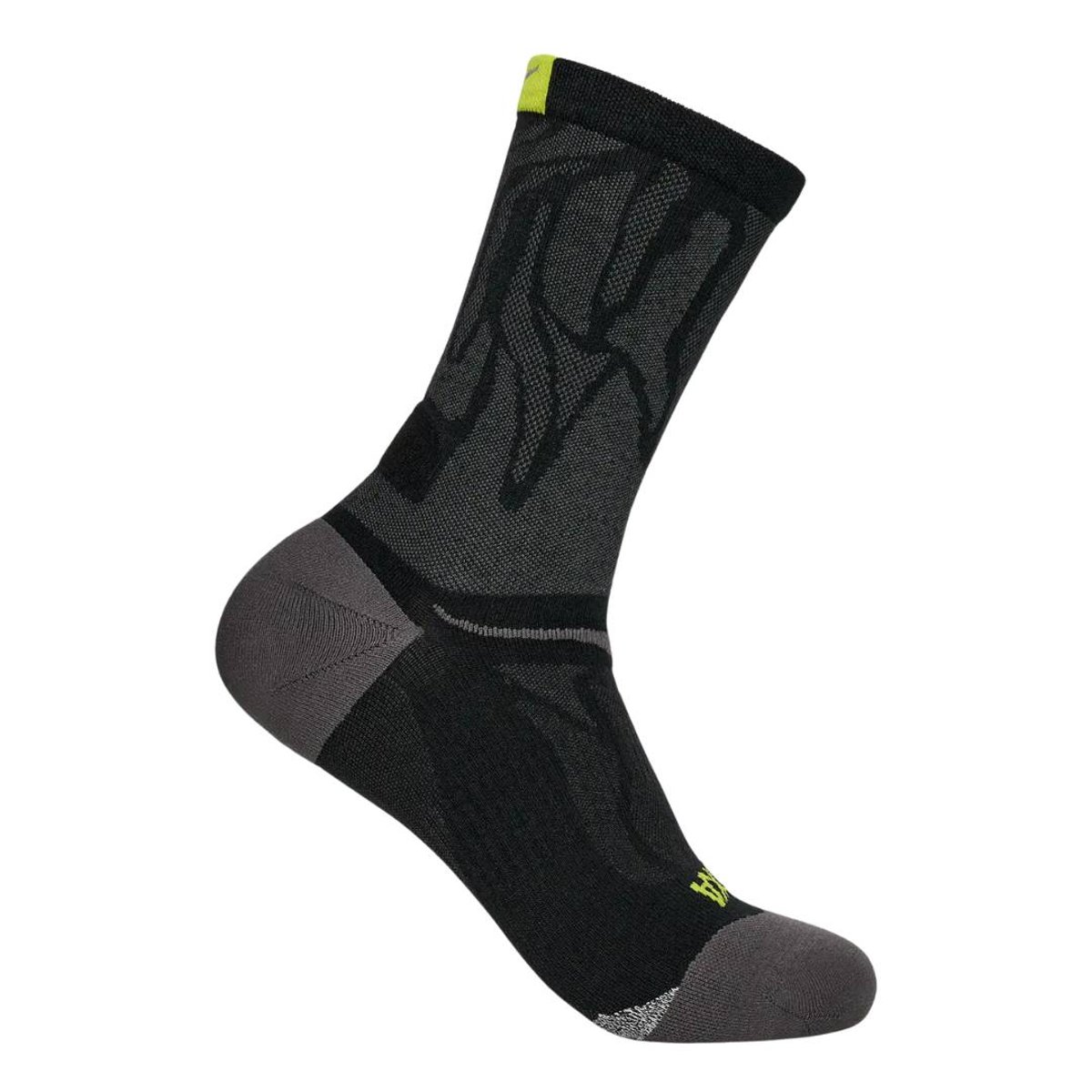 Meias Hoka Clifton Run Crew Pretas, Tamanho M Unisex