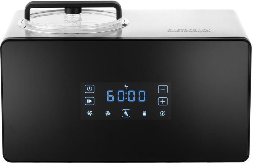 Gastroback Design Advanced Control traditionele ijsmachine, 1,5 liter, zwart en satijnstaal
