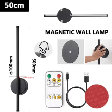Inspire Picks 50cm 80cm Rechargeable Wireless LED Wall Sconce Modern Dimmable Wall Light With Remote Control 50cm dimming black